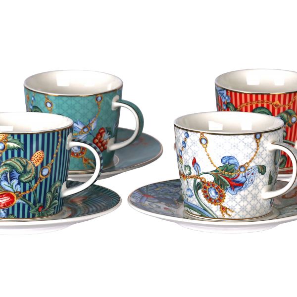 Lucky Art - Lucky Art Chantelle New Bone China Porselen 4lü Çay Fincanı Seti (1)