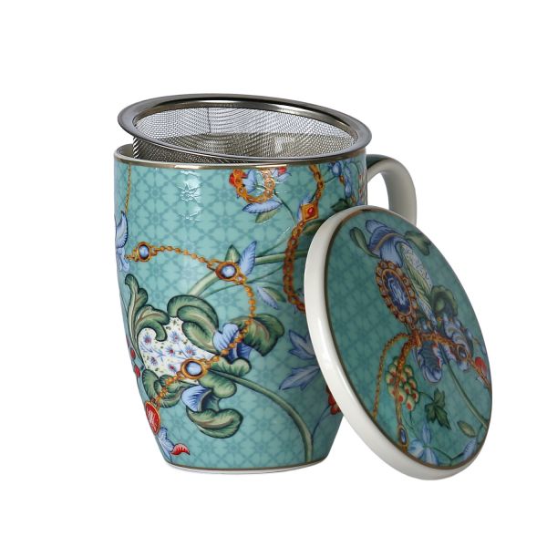 Lucky Art - Luckyart Chantelle Bone Suzgeclı Kapaklı Kupa 600Ml (1)