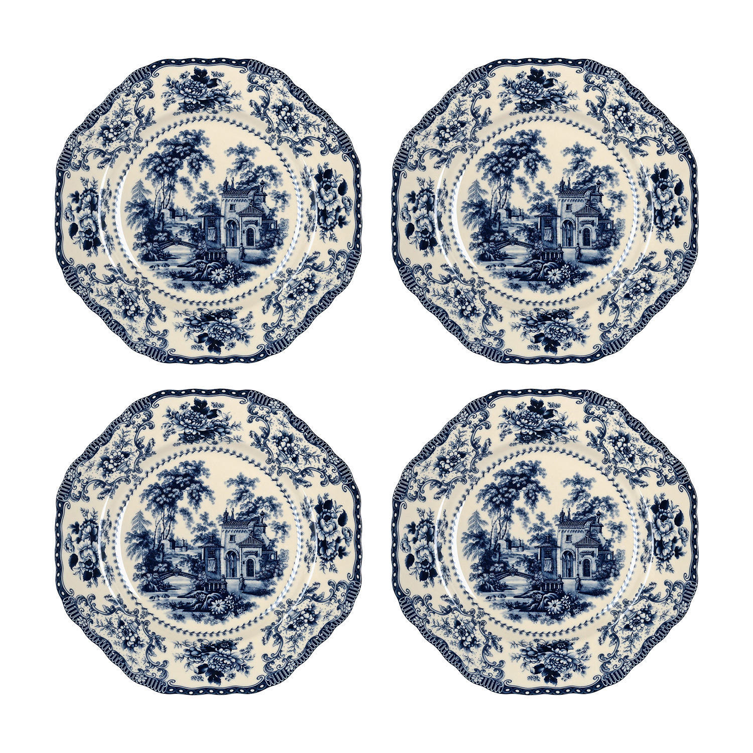 Florantine 27Cm 4Lu Tabak Seti Mavi - 1