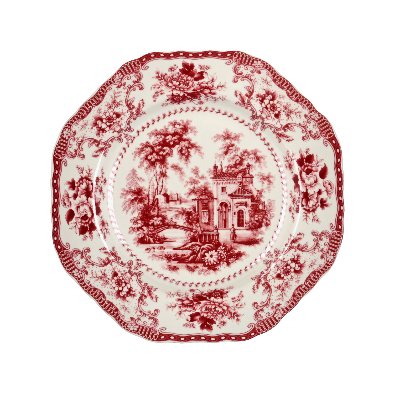 Florantine 27cm 6Li Tabak Seti Kirmizi-Mavi - 3