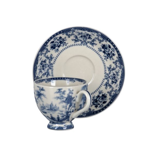 Lucky Art - Lucky Art Florantine 4Lu Ayakli Kahve Fincani Seti Mavi (1)