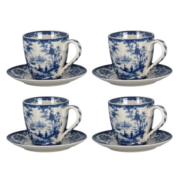 Lucky Art Florantine 4Lu Kahve Fincani Seti Mavi