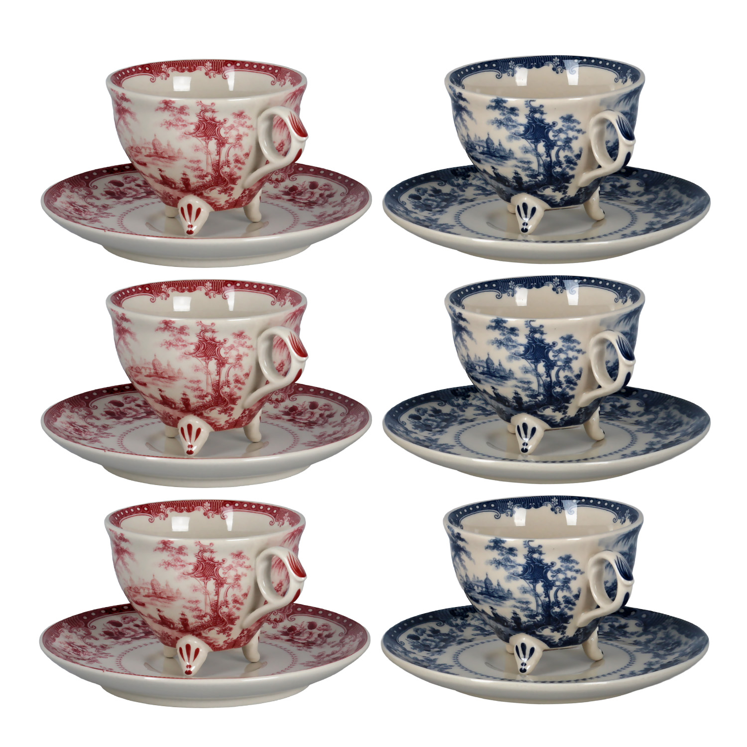 Florantine 6Li Cay Fincani Seti Kirmizi-Mavi 225 cc - 1