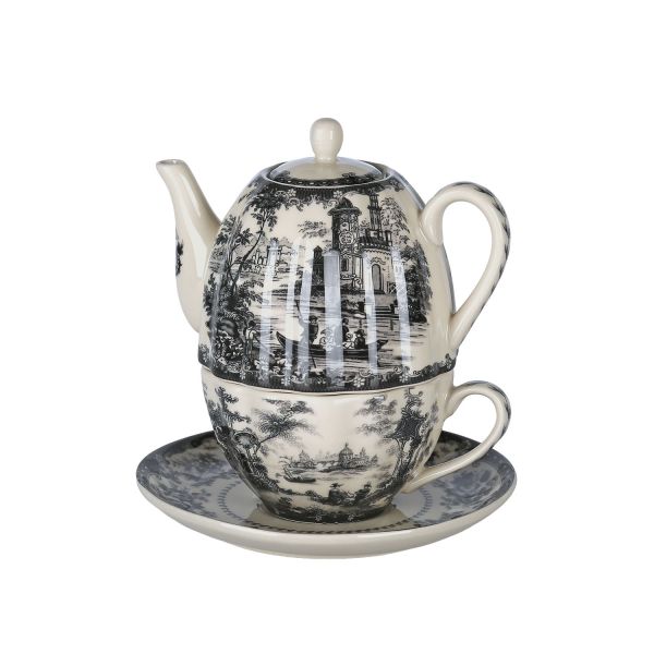 Florantine Tek Kişilik Çay Seti Siyah 700 cc - 1