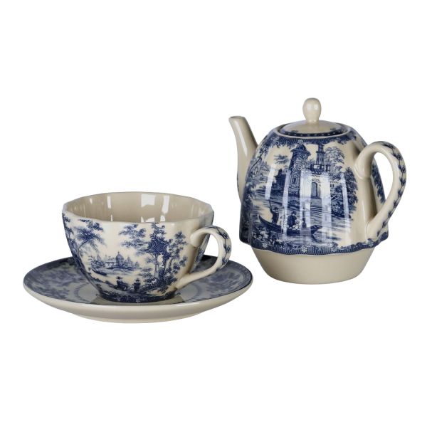 Lucky Art - Lucky Art Florantine Stoneware Demlik ve Fincan Seti (1)