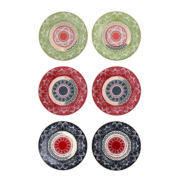 Lucky Art - Lucky Art Lancelot New Bone China Porselen 20cm 6lı Servis Tabağı (1)