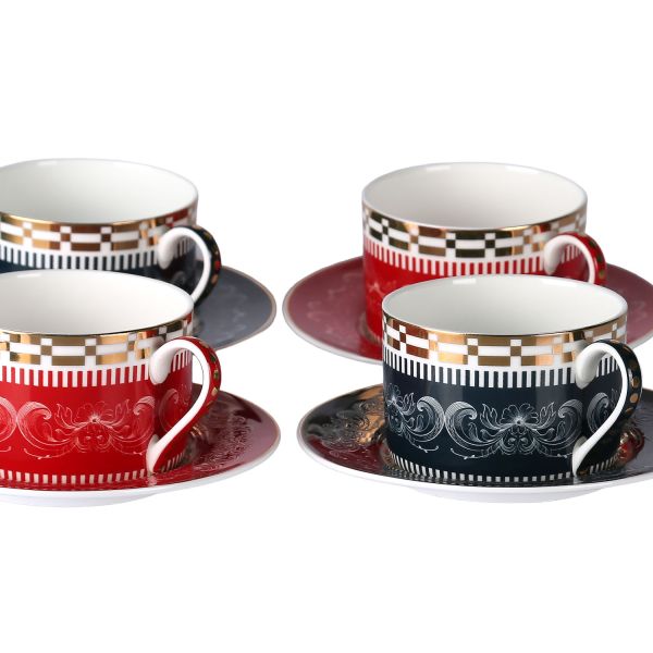 Lucky Art - Lucky Art Lancelot New Bone China Porselen 6lı Çay Fincanı Seti (1)