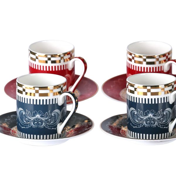 Lucky Art - Lucky Art Lancelot New Bone China Porselen 6lı Kahve Fincanı Seti (1)