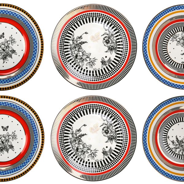 Lucky Art - Lucky Art Maggey New Bone China Porselen 27cm 6lı Servis Tabağı (1)