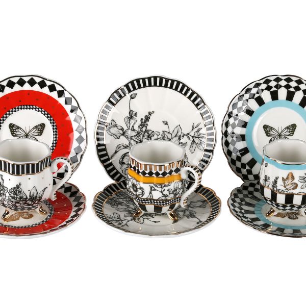 Lucky Art - Lucky Art Maggey New Bone China Porselen 6lı Ayaklı Kahve Fincanı Seti (1)