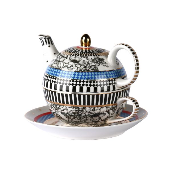 Lucky Art Maggey Bone Tek Kisilik Demlik & Fincan Seti