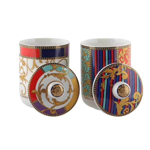 LUCKYART - Luckyart Valencia New Bone China Porselen 19 cm 2'li Kavanoz (1)