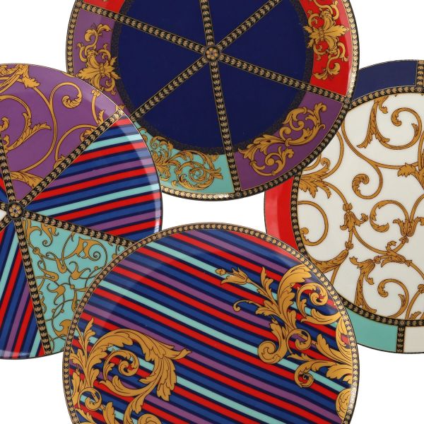 LUCKYART - Luckyart Valencia New Bone China Porselen 20 cm 4lü Servis Tabağı Seti (1)