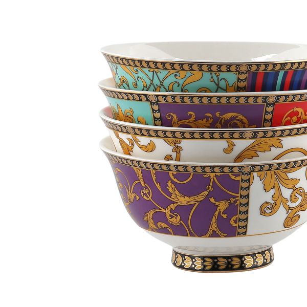 LUCKYART - Luckyart Valencia New Bone China Porselen 27 cm 4lü Kase Seti (1)