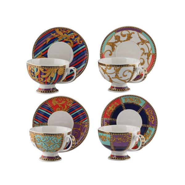 LUCKYART - Luckyart Valencia New Bone China Porselen 4'lü Çay Fincan Seti (1)
