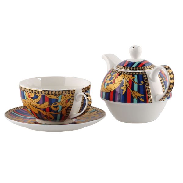 LUCKYART - Luckyart Valencia New Bone China Tek Kişilik Demlik Seti (1)