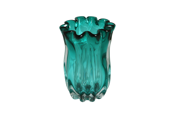 Cam Turkuaz Vazo 17X24 Cm