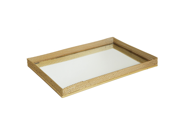 Lucky Art Gold Burmalı Büyük Tepsı 52cm