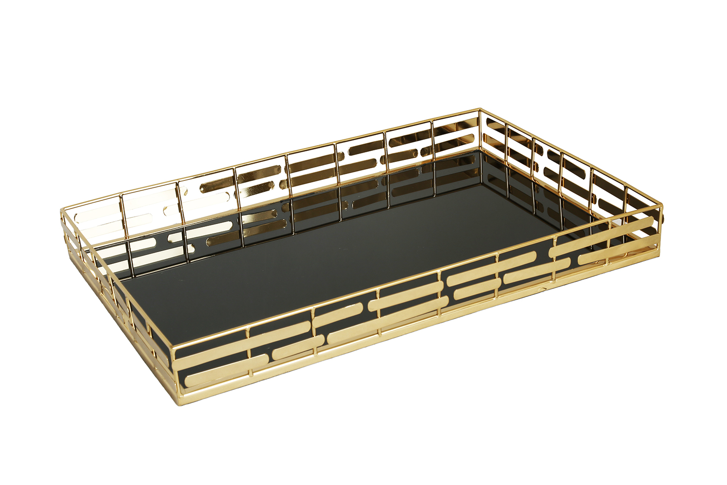 Lucky Art Gold Dıkdortgen Tepsı 52 Cm - 1