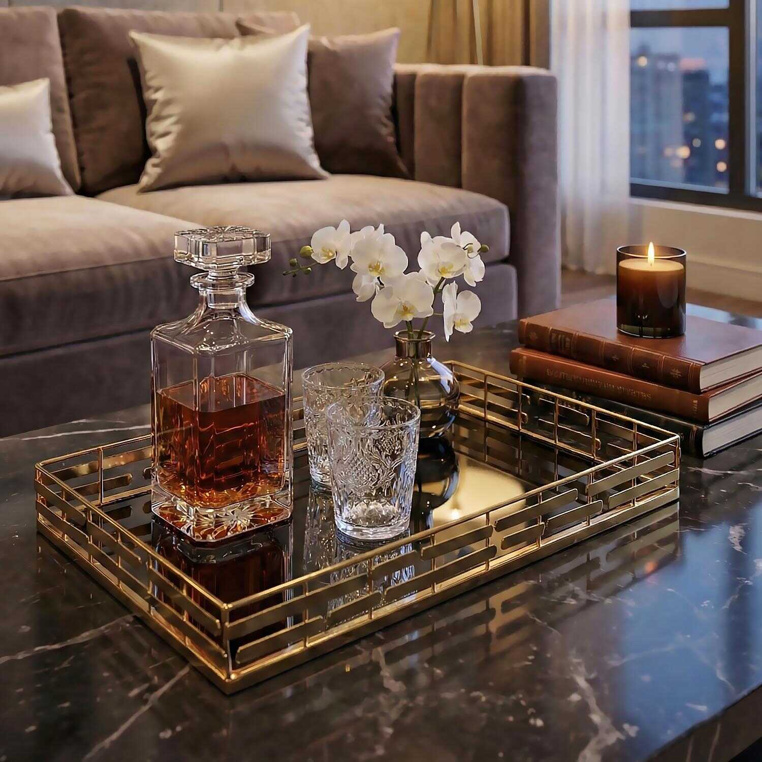 Lucky Art Gold Dıkdortgen Tepsı 52 Cm - 2