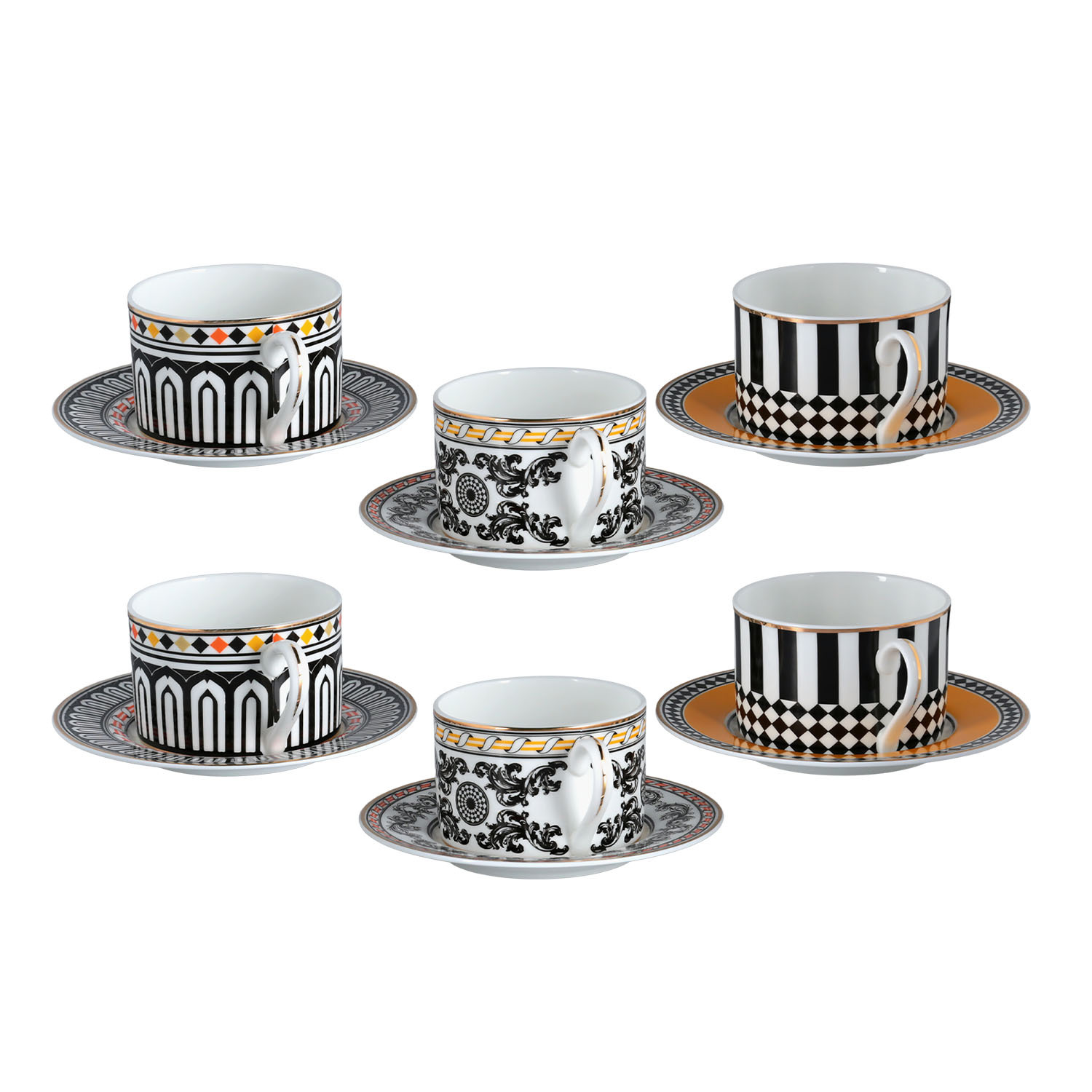 Margery Bone Porselen 6lı Çay Fincanı Seti - 1