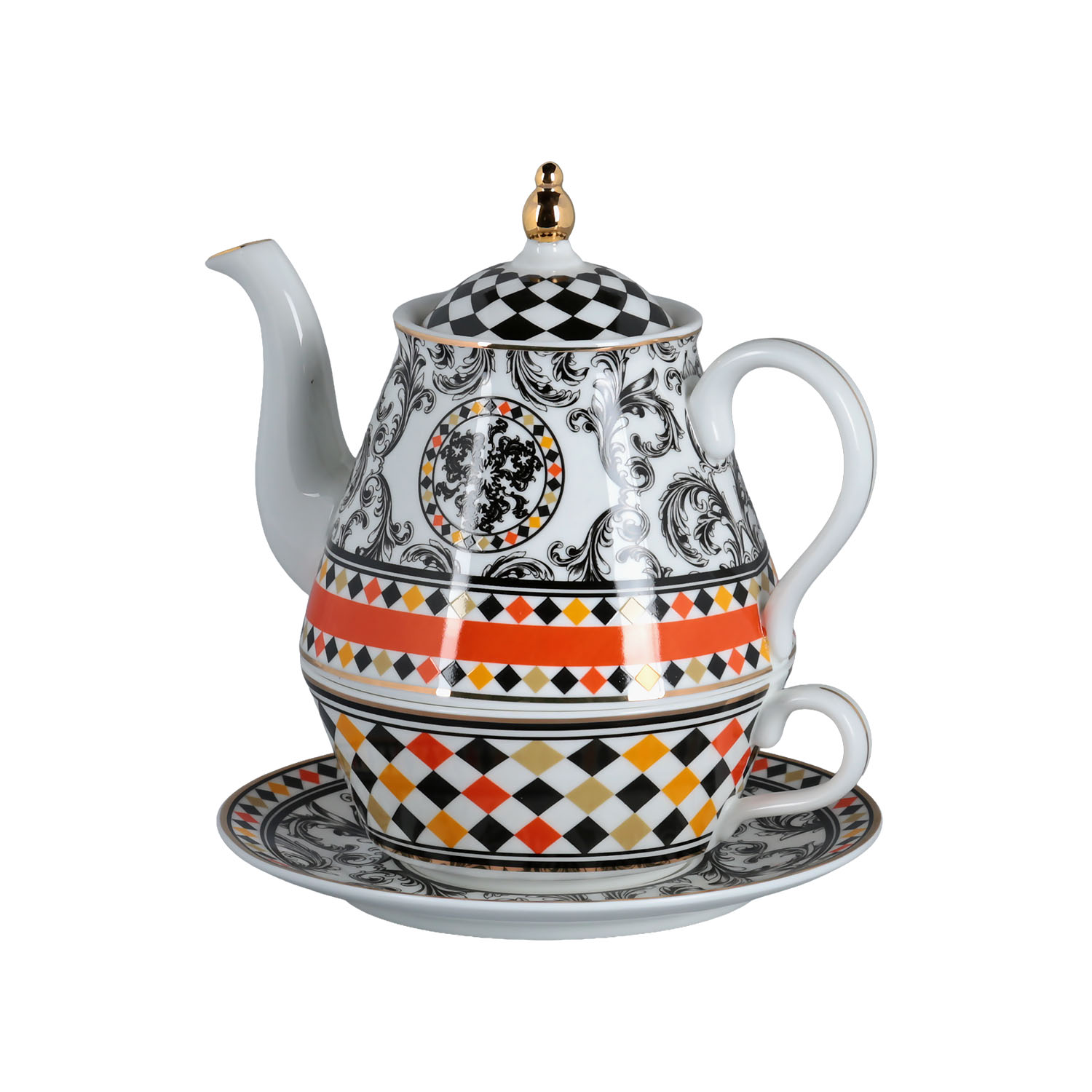 Margery Bone Porselen Tek Kişilik Demlik & Fincan Seti - 1