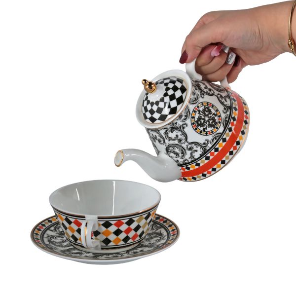 Margery Bone Porselen Tek Kişilik Demlik & Fincan Seti - 3