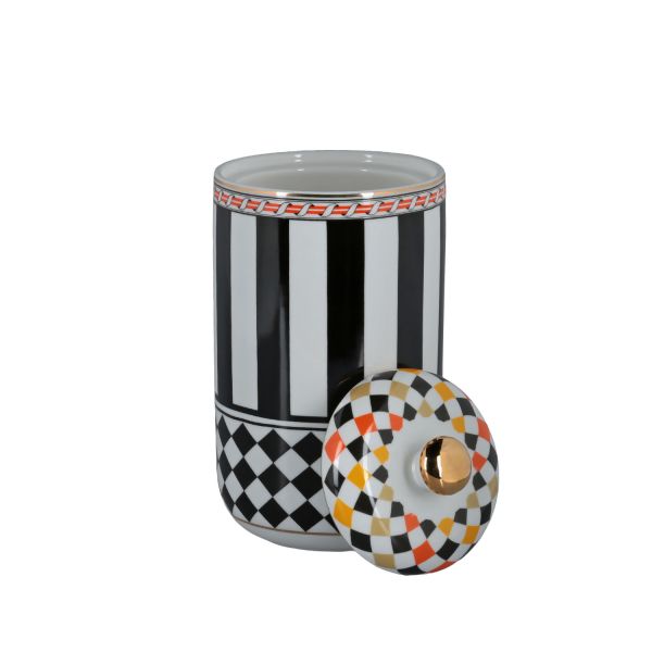 Lucky Art - Lucky Art Margery Bone Porselen Barok Desenli Uzun Kavanoz 21 cm (1)