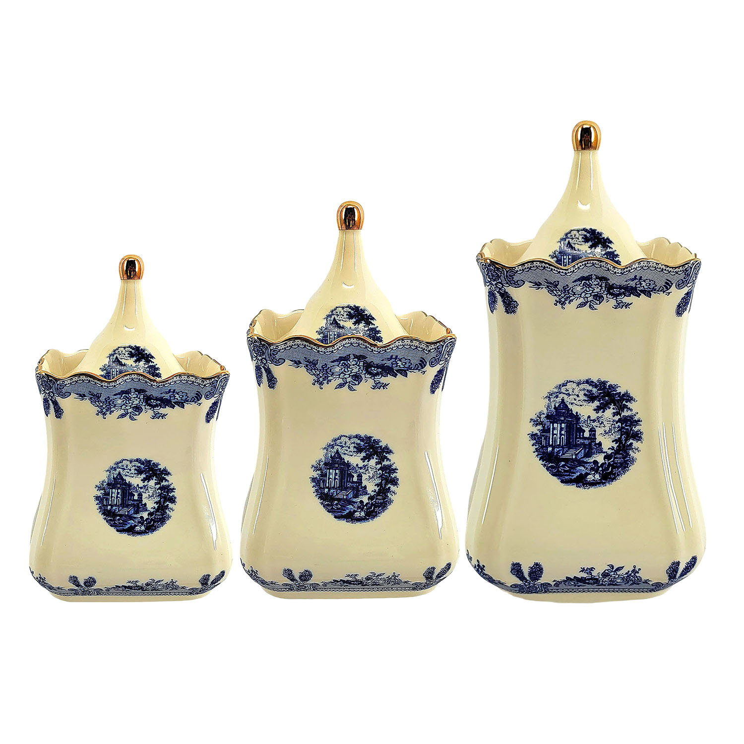 Margaret New Bone Vazo Form 3Lu Kavanoz Seti - 1