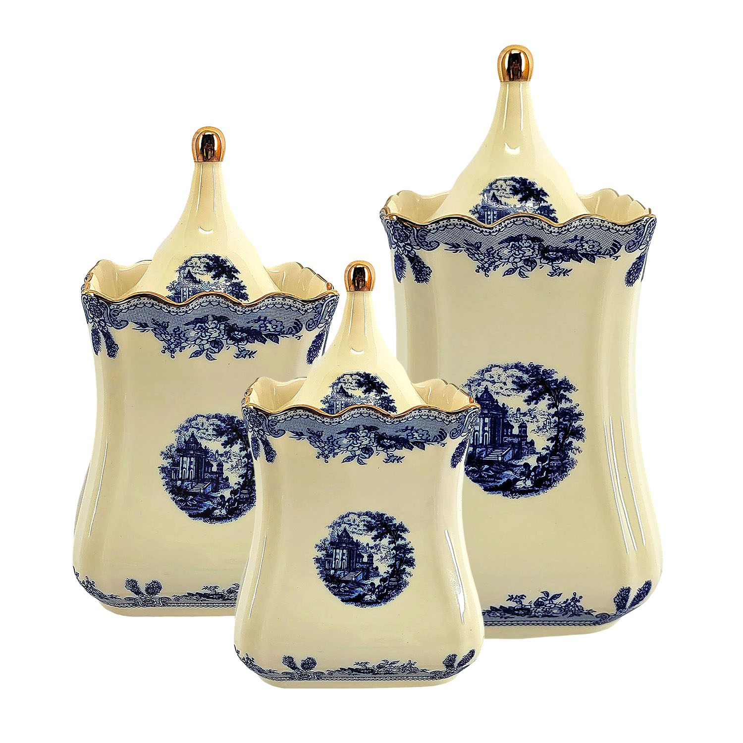 Margaret New Bone Vazo Form 3Lu Kavanoz Seti - 2