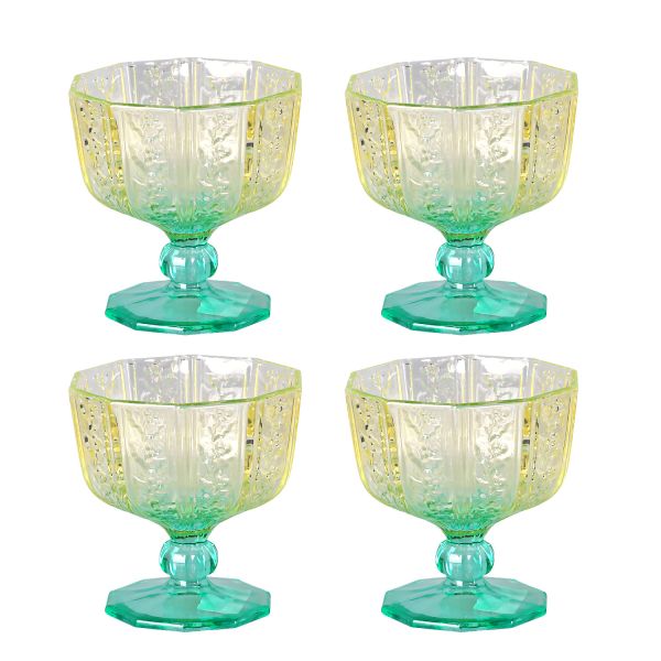 Mira Lucky Art 4Lu Cam Ayaklı Kase Seti