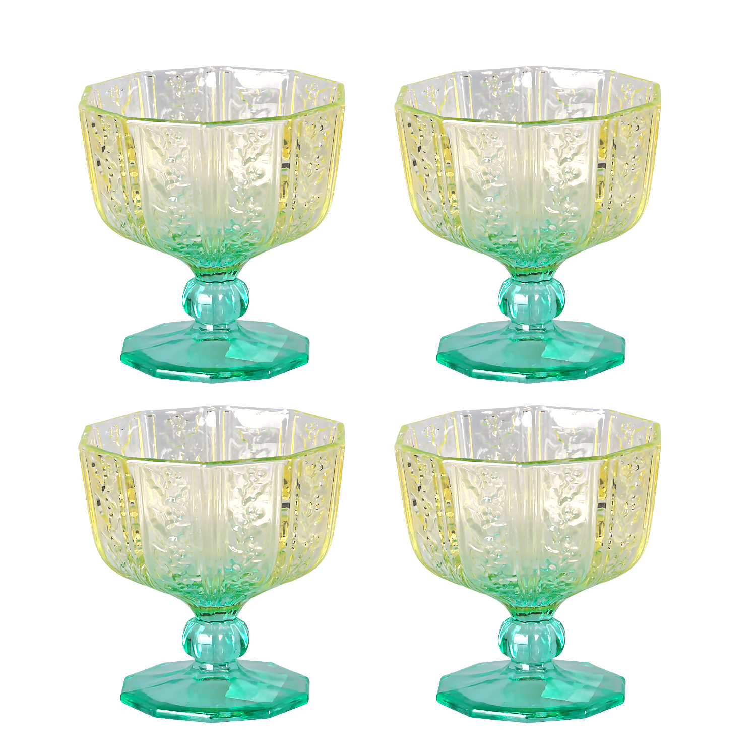 Mira Lucky Art 4Lu Cam Ayaklı Kase Seti - 1