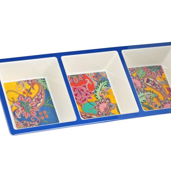 Lucky Art - Paiselle Melamin 3 Bölmeli Çerezlik 2Li Set 38Cm (1)