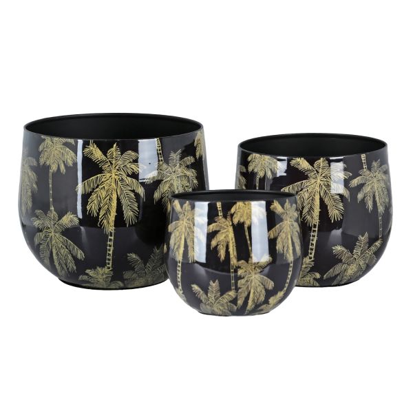 Palm Breeze Dekoratif 3lu Saksı Seti