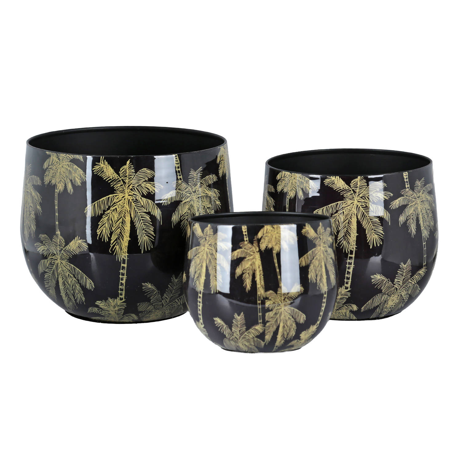 Palm Breeze Dekoratif 3lu Saksı Seti - 1