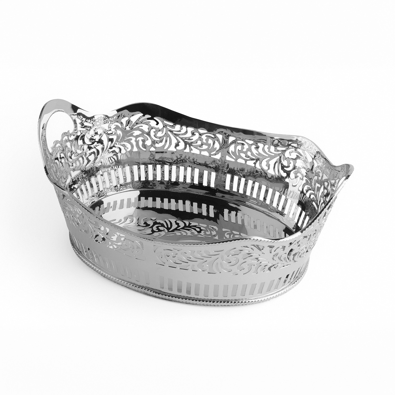 Pirinç Dekoratif Elips Sunum Sepeti 26 cm - 1