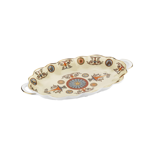 Rosea Bone 27 cm Kulplu Oval Servis Tabağı