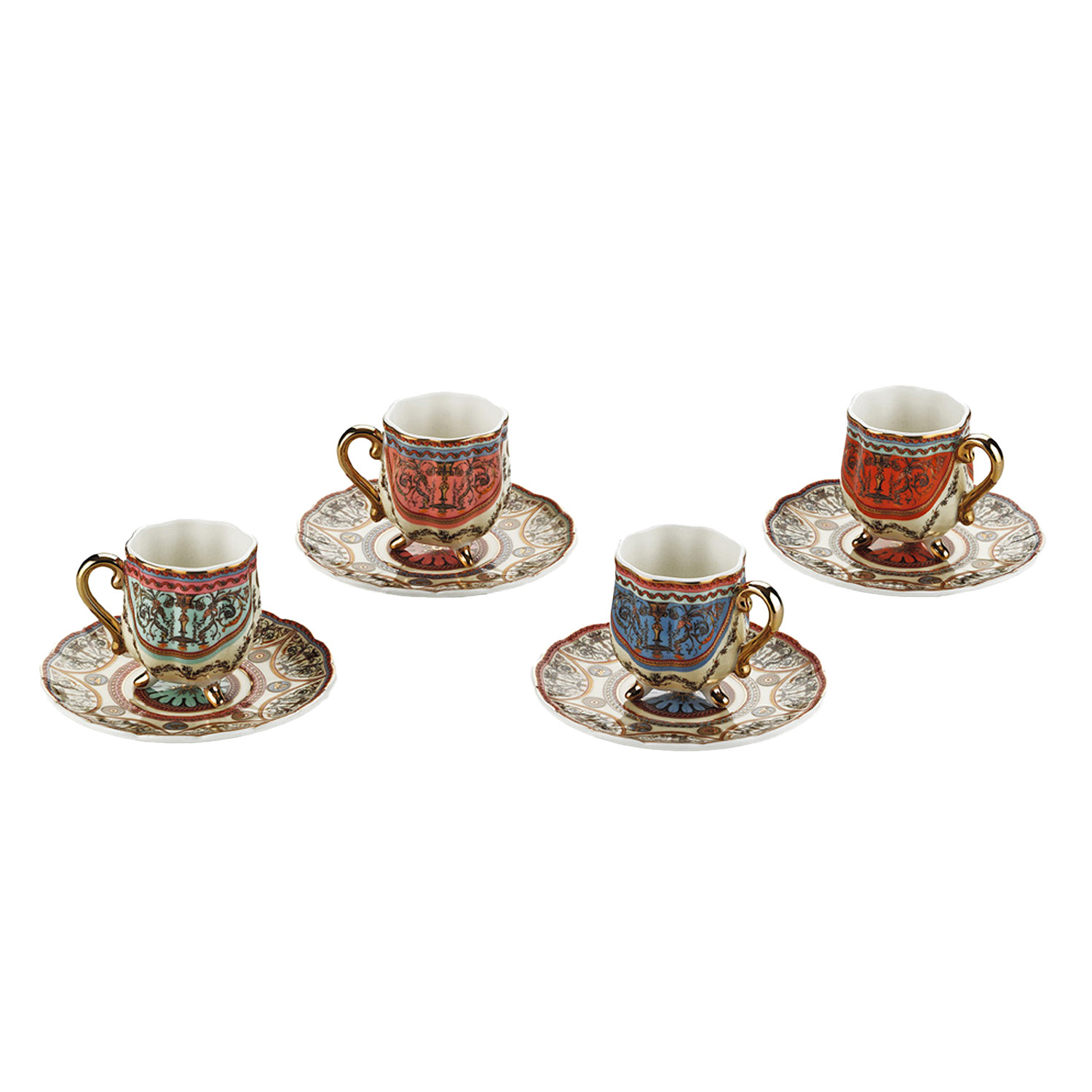 Rosea Bone 4’lü Ayaklı Kahve Fincanı Seti 80 ml - 1