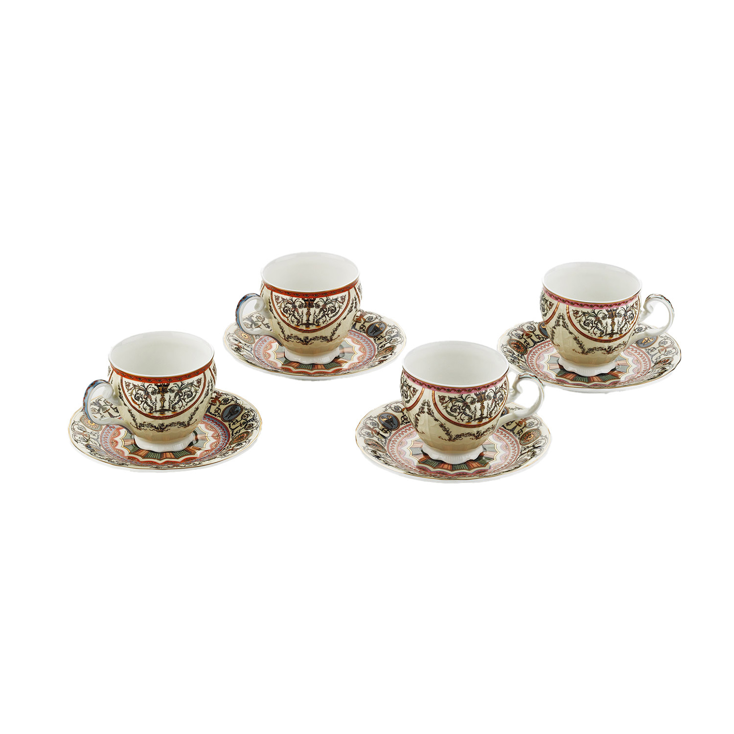 Rosea Bone 4’lü Klasik Form Çay Fincanı Seti 175 ml - 1