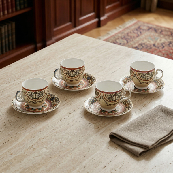 Rosea Bone 4’lü Klasik Form Çay Fincanı Seti 175 ml (1)