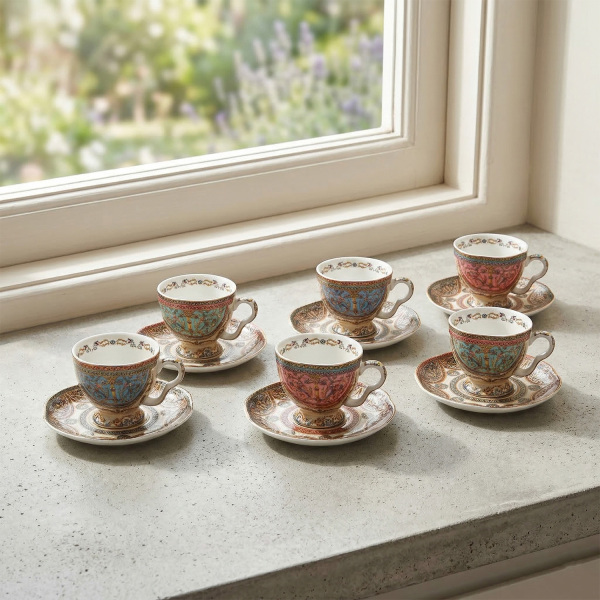 Rosea Bone 6Li Kahve Fincan Seti (1)