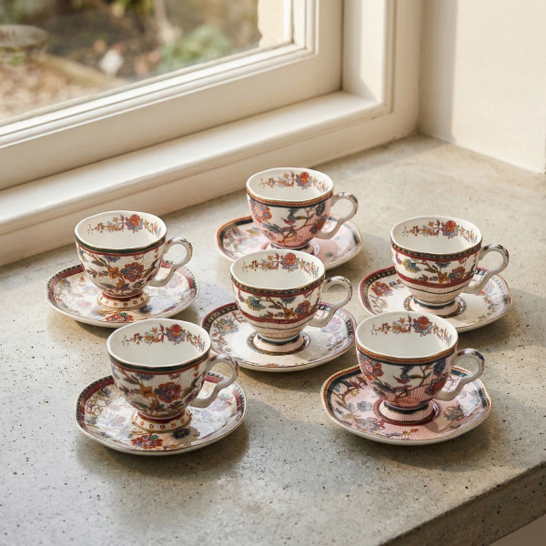 Serenity Bone 6Li Kahve Fincan Seti (1)