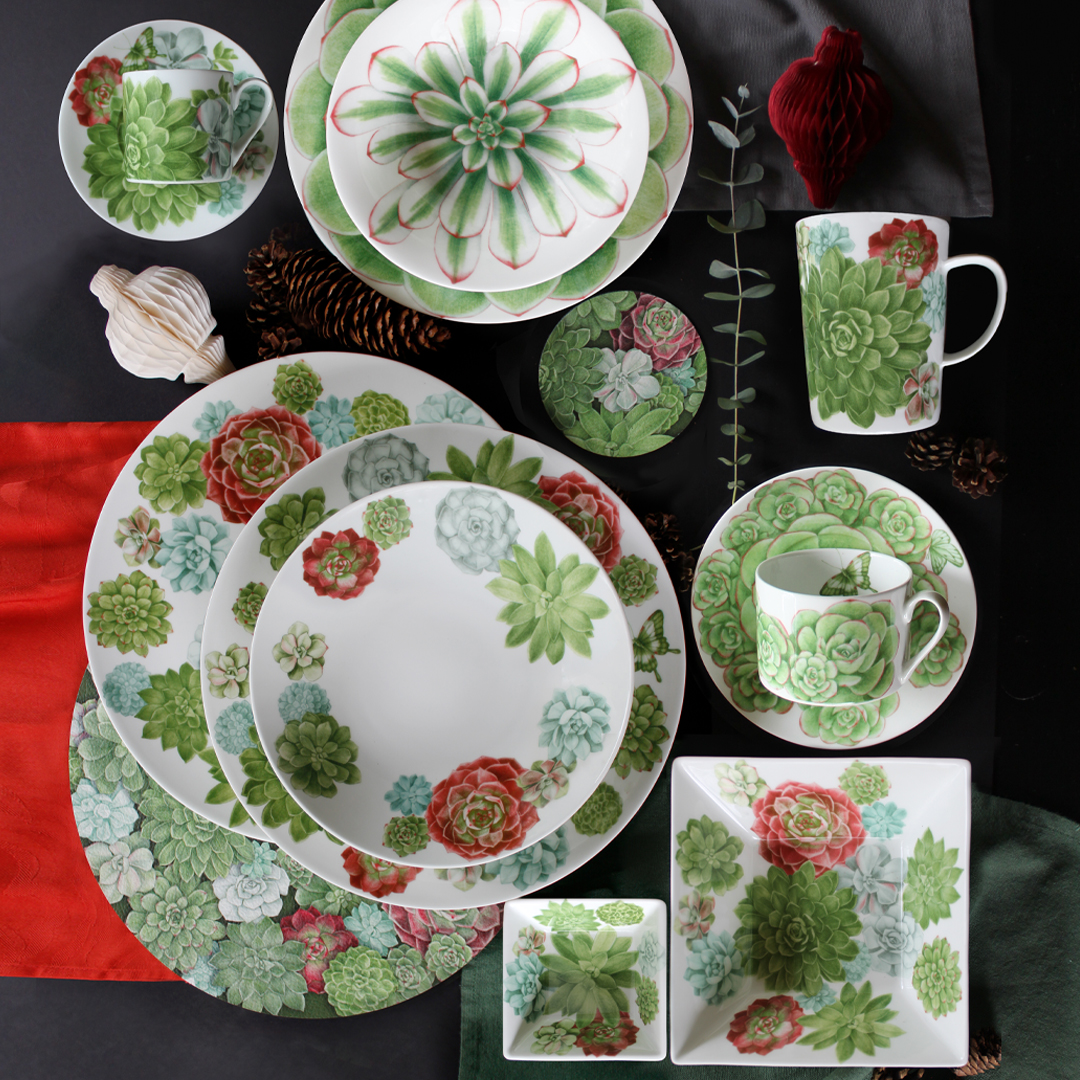 Taitu Desert Rose Fine Bone 21Cm 4Lu Yemek Tabak Seti - 5