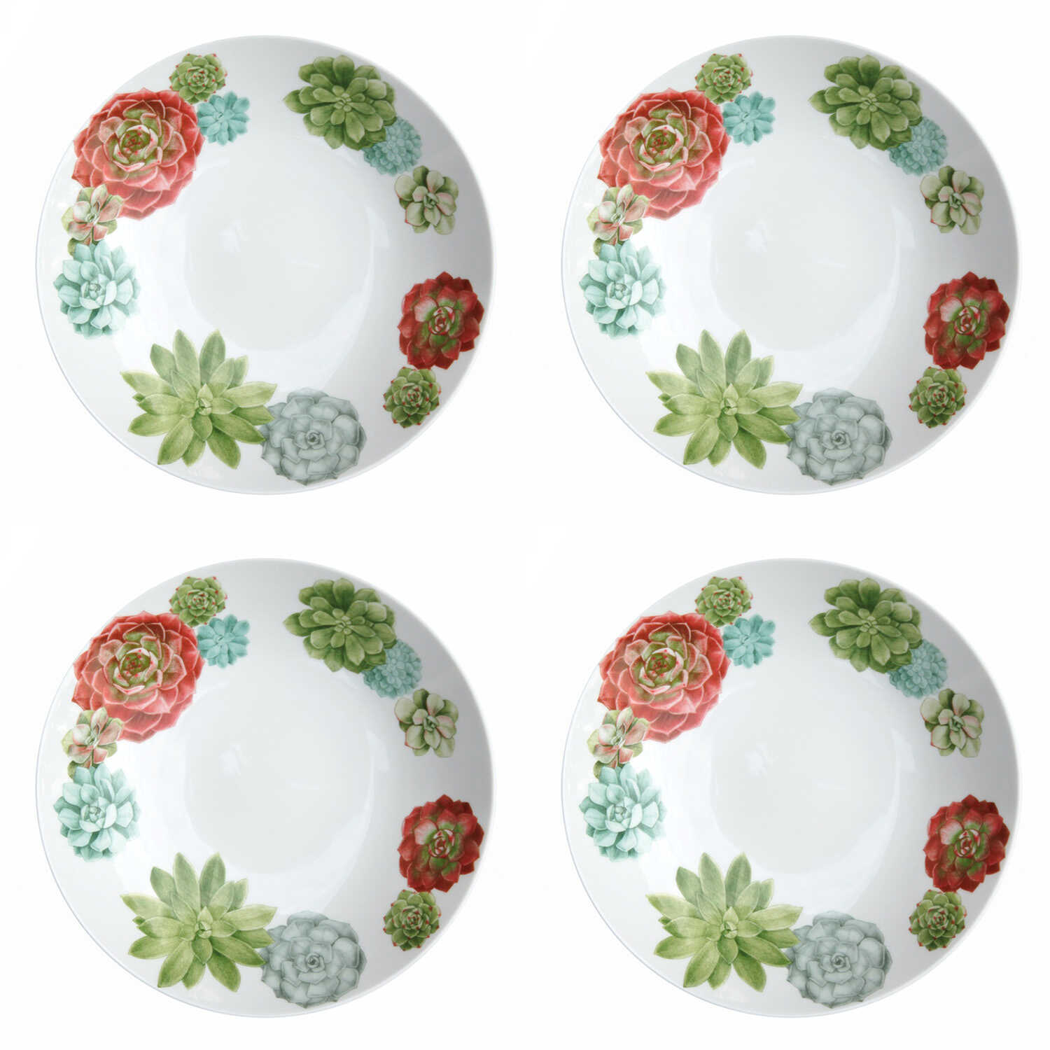 Taitu Desert Rose Fine Bone 21Cm 4Lu Yemek Tabak Seti - 1