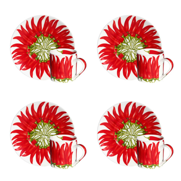 Taitu Red Bone 100Ml 4Lu Kahve Fincani Seti