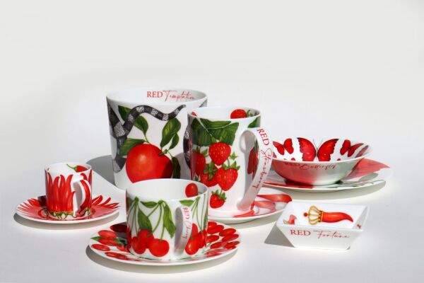 Taitu Red Fine Bone  16Cm 4Lü Kase Seti - 3