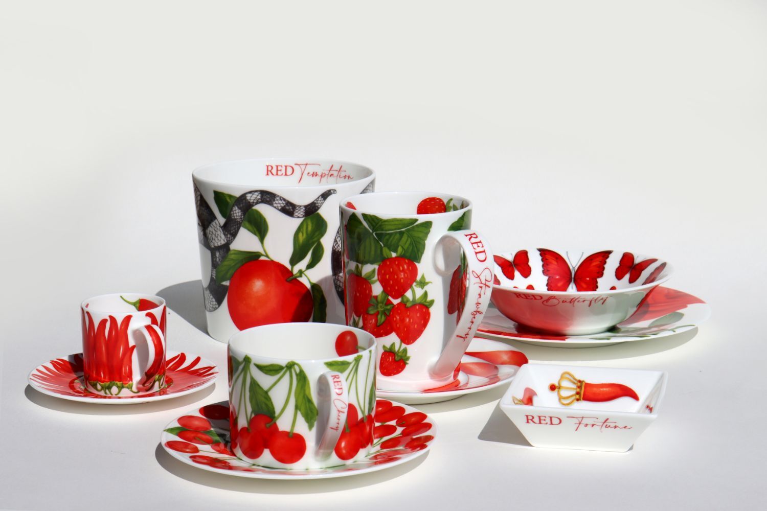 Taitu Red Fine Bone  16Cm 4Lü Kase Seti - 3