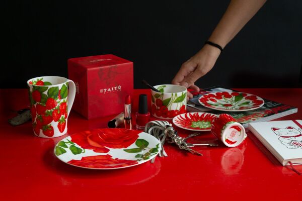 Taitu Red Fine Bone 22Cm 4Lu Tabak Seti - 4