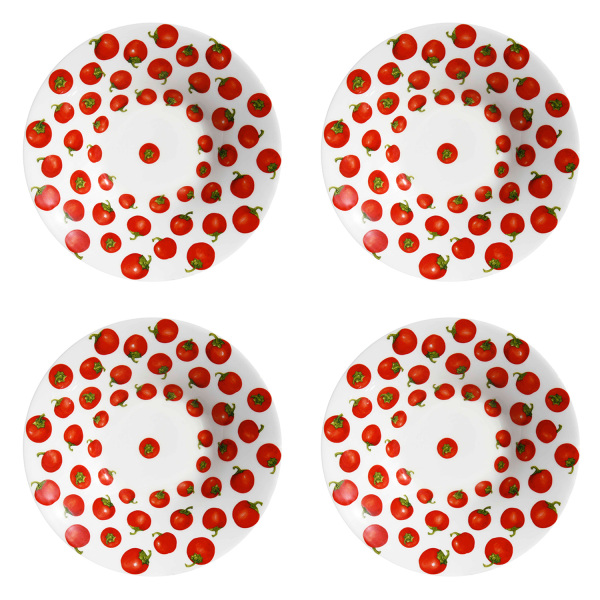 Taitu Red Fine Bone 22Cm Çukur Tabak Seti