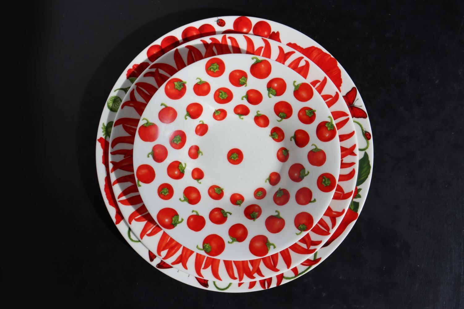 Taitu Red Fine Bone 22Cm Çukur Tabak Seti - 5